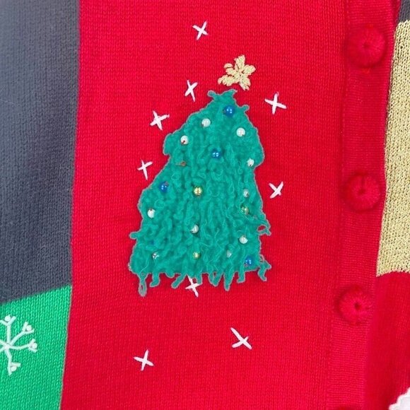 KB & Company Christmas Sweater with Sequins And Beading Cardigan Size 3XL - Picture 4 of 8